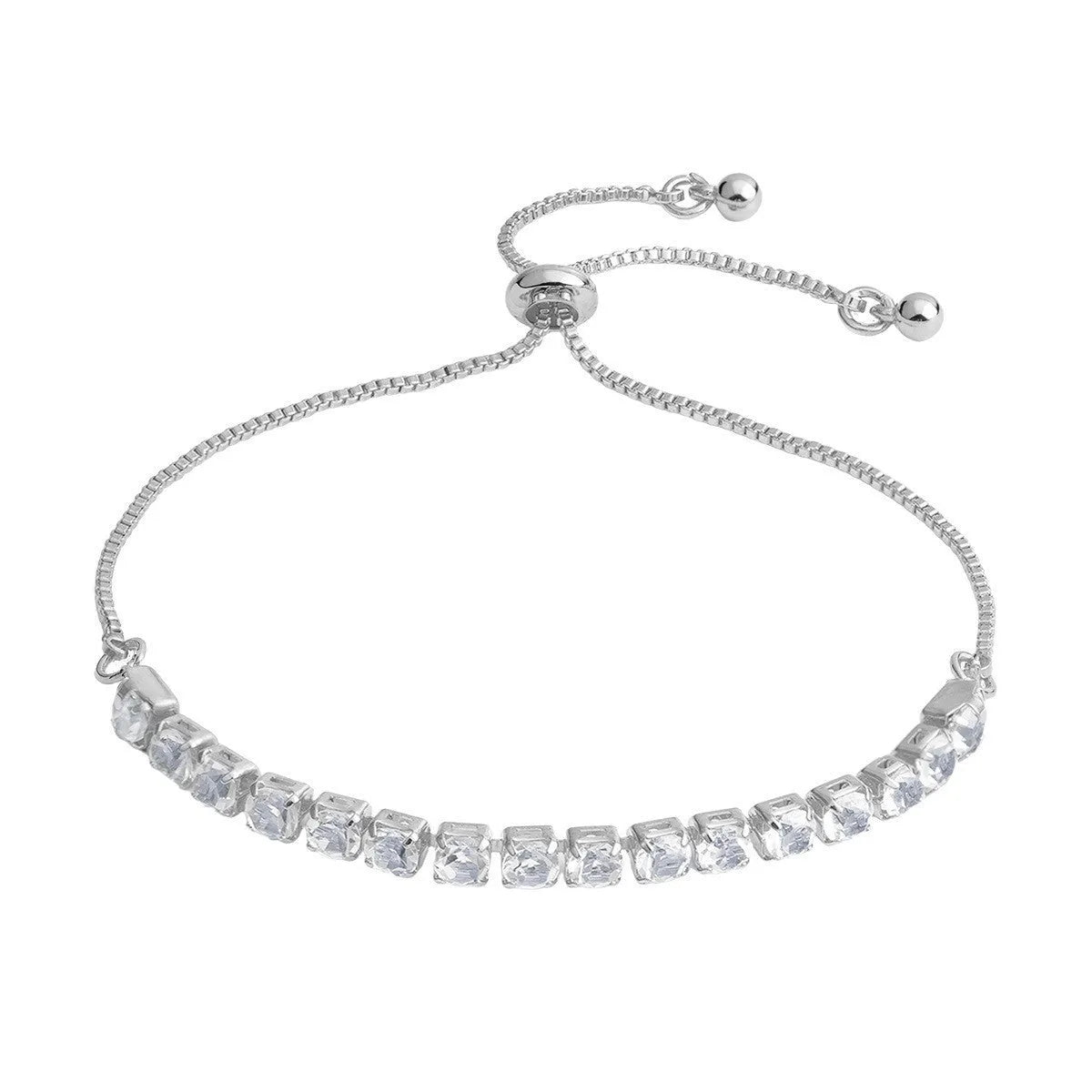Micro-studded claw chain simple bracelet in metallic finish with round geometric studs on unisex wrist