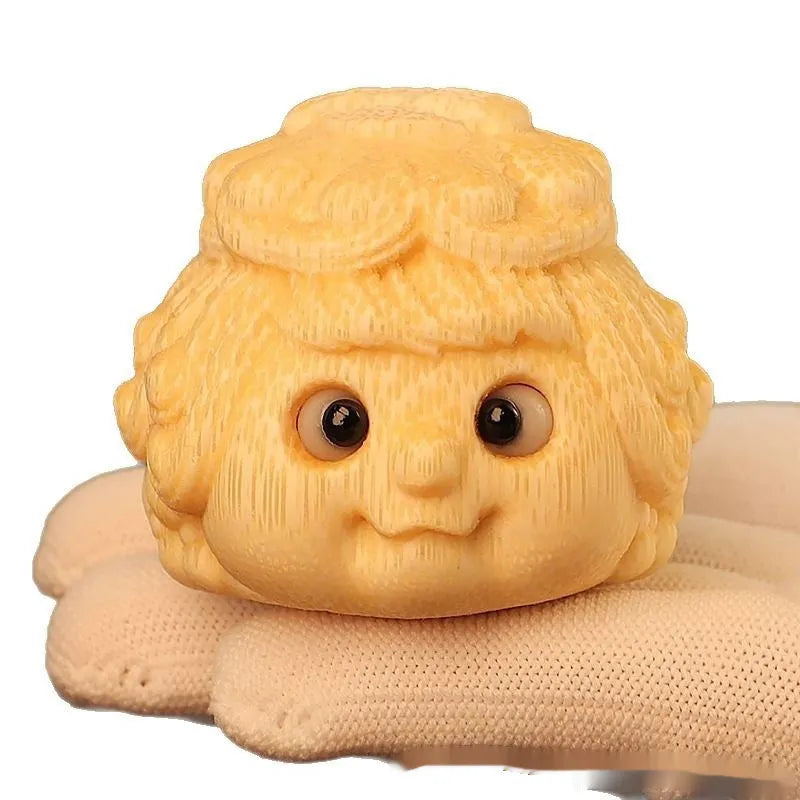 Solid bamboo golden toad princess decorative ornament measuring 5.0 inches in cute style