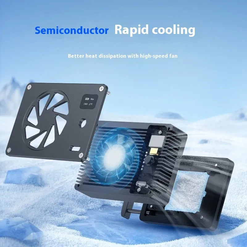Black aluminium computer cooling radiator with integrated fan measuring 89mm
