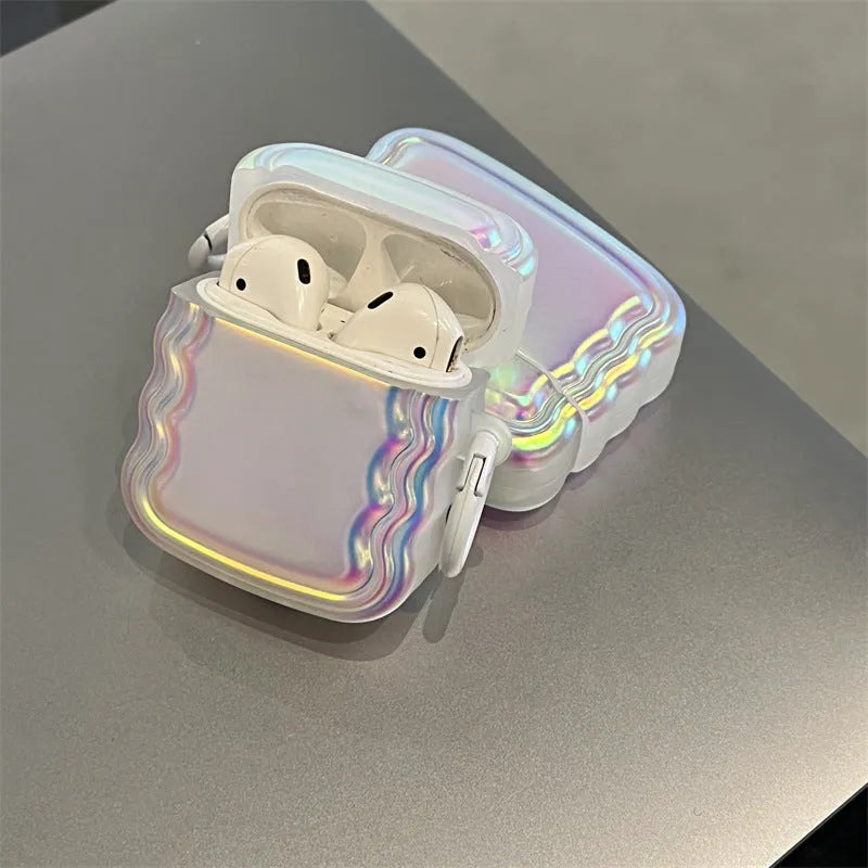 Silicone AirPods protective case with laser magic ring design for multiple AirPods models