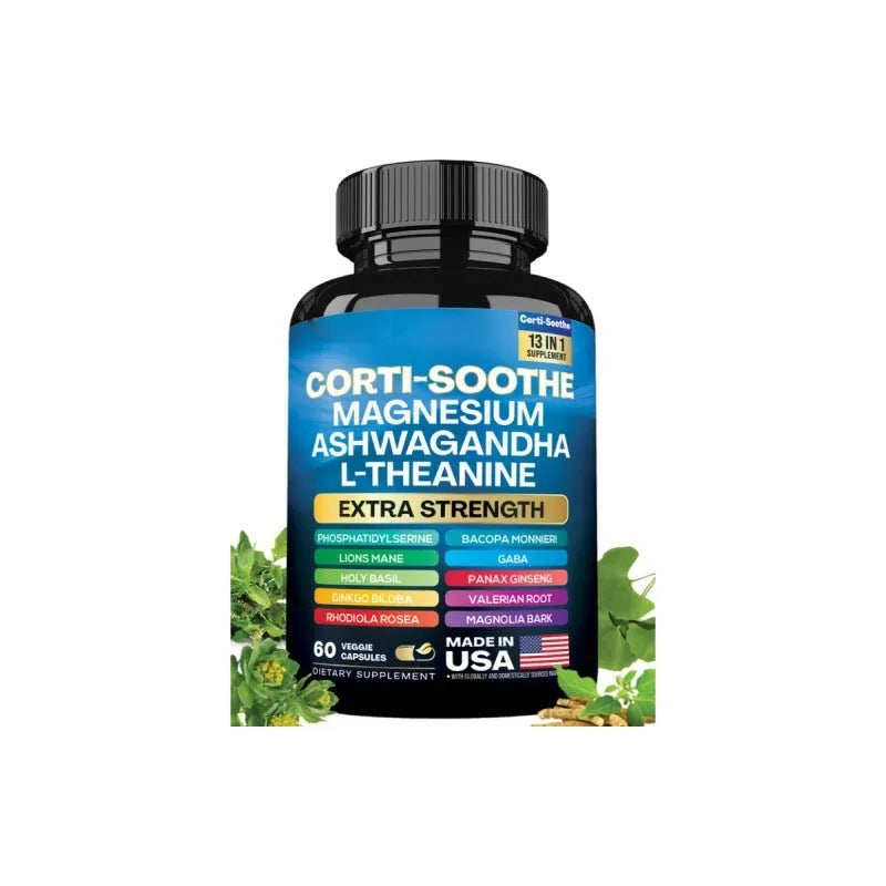 Bottle of 60 South African drunken eggplant magnesium capsules dietary supplement