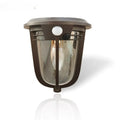 European retro solar wall lamp with IP55 rating for outdoor courtyard lighting, 169*192.2*83mm size, 2 pack