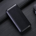 Ultra-thin plastic power bank with light display screen and two U output ports, black colour