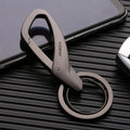 Zinc alloy car key waist hanging double ring keychain in black, chrome, and nickel colours