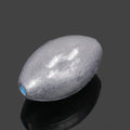 Tongxin rugby-shaped olive fishing pendant sinker with scale and plastic core in various weights.