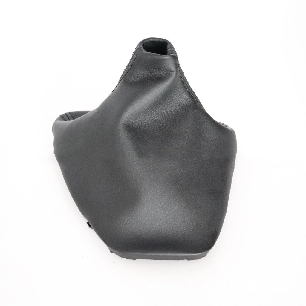 Black PU leather gear dust cover for BMW 3 Series manual gear stick.