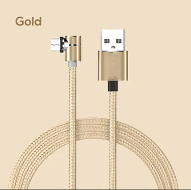 Black magnetic charging cable with aluminium connectors for Micro USB, Type C, and Apple devices.