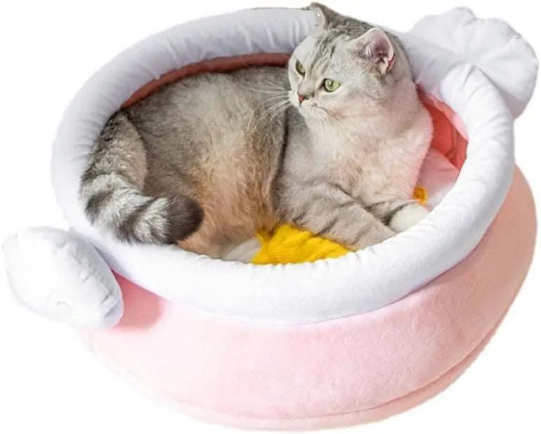 Honey pot shaped cat sofa bed with magic wand design in pink or yellow colour