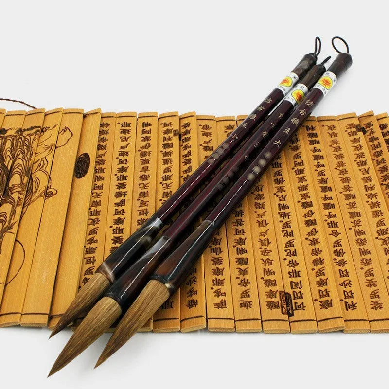 Wolf Hao traditional Chinese writing brush set with three brush sizes for painting