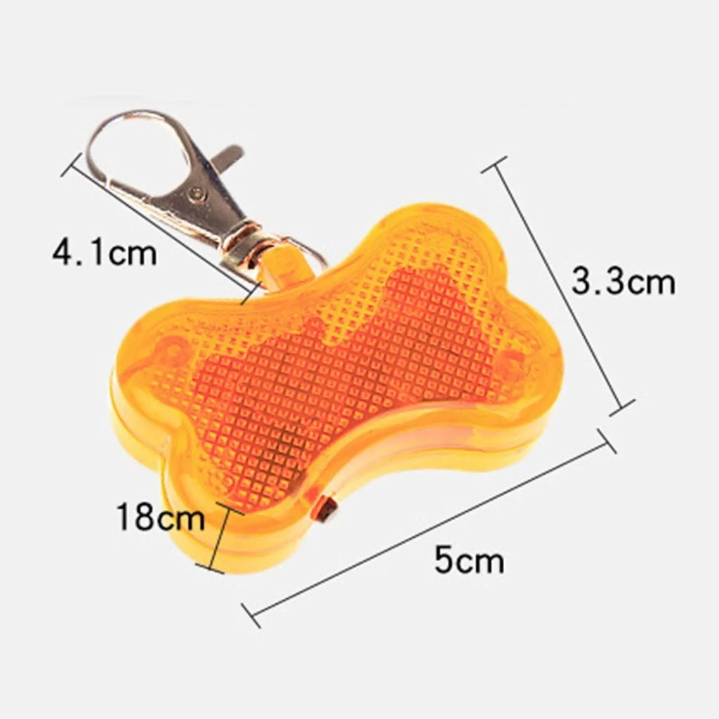 LED bone-shaped luminous pendant for pet collars in multiple colours
