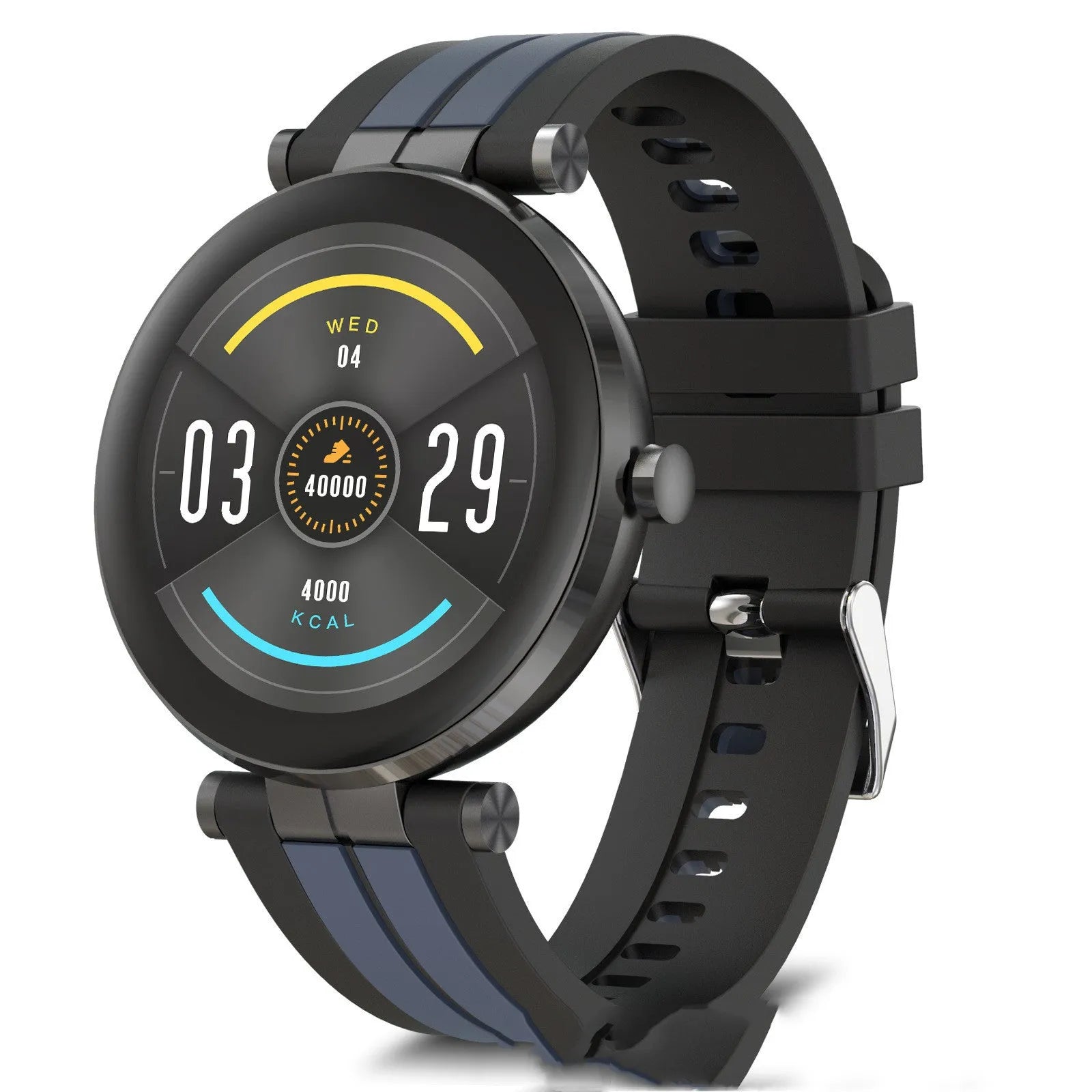 Smartwatch with blood pressure monitoring on wrist showing black, pink, and silver colour options