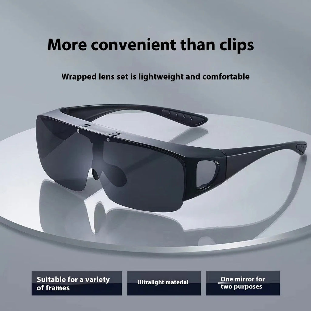 Polarised sunglasses with one-piece myopia lenses for mountain climbing and cycling activities
