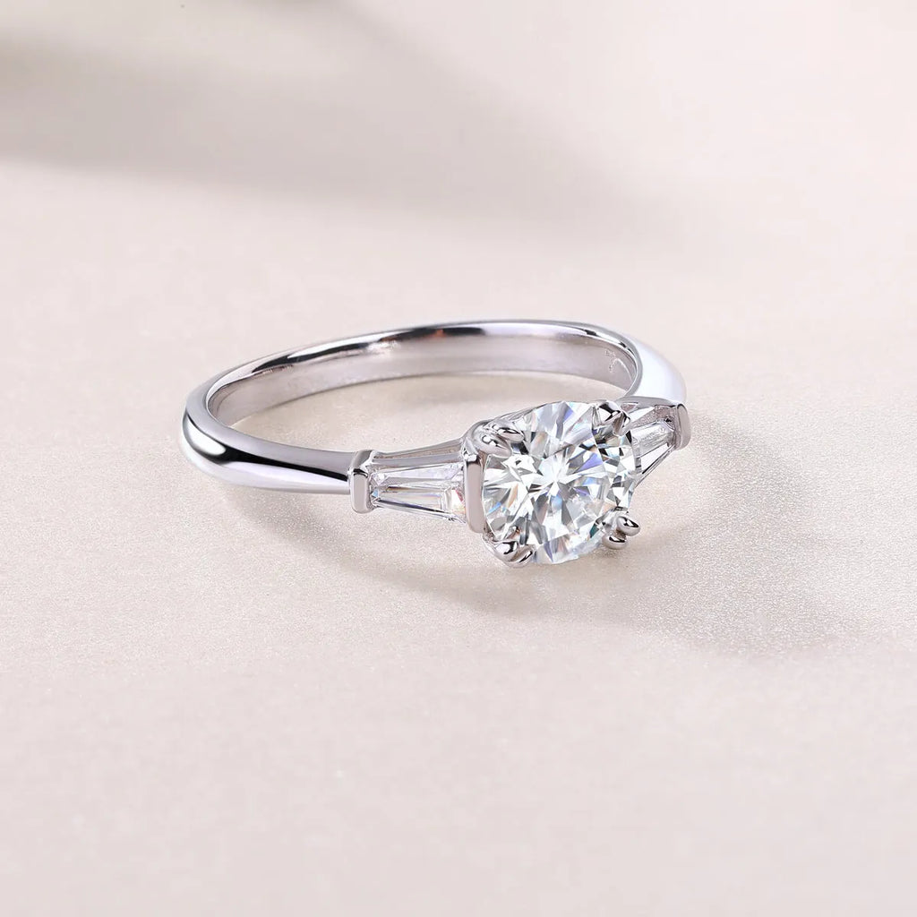 GODDNESS 1-carat moissanite wedding ring set in S925 silver with platinum plating, rose gold finish, gift box