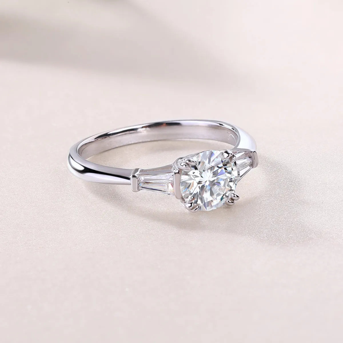 GODDNESS 1-carat moissanite wedding ring set in S925 silver with platinum plating, rose gold finish, gift box