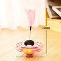 Pink rotating cat tumbler toy measuring 17 cm for self-play feline entertainment
