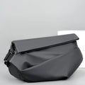 Grey medium-sized crossbody bag for men with shoulder strap and zipper opening