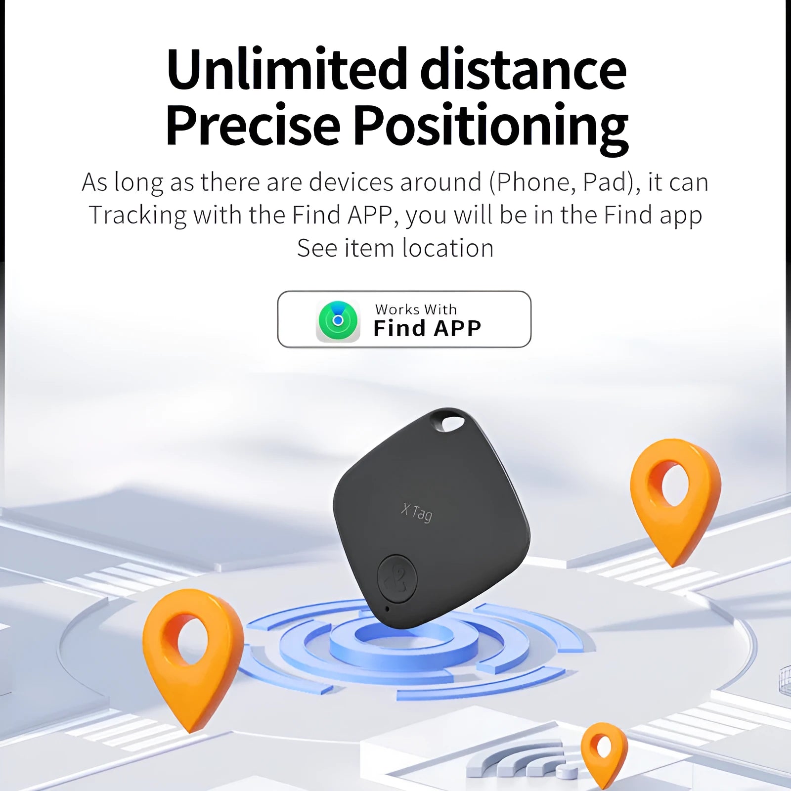 Small black Bluetooth tracker device for anti-lost positioning of keys and wallets