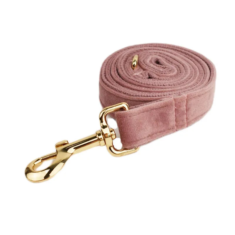 Light purple pink velvet dog collar for small to medium sized dogs