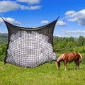 Woven polyethylene rope grid horse feeding bag hanging with black colour option