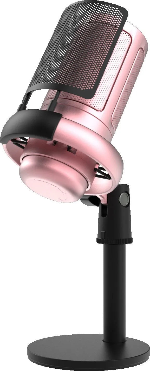 RGB condenser microphone for computer streaming with 150cm cable in black, pink or white colours