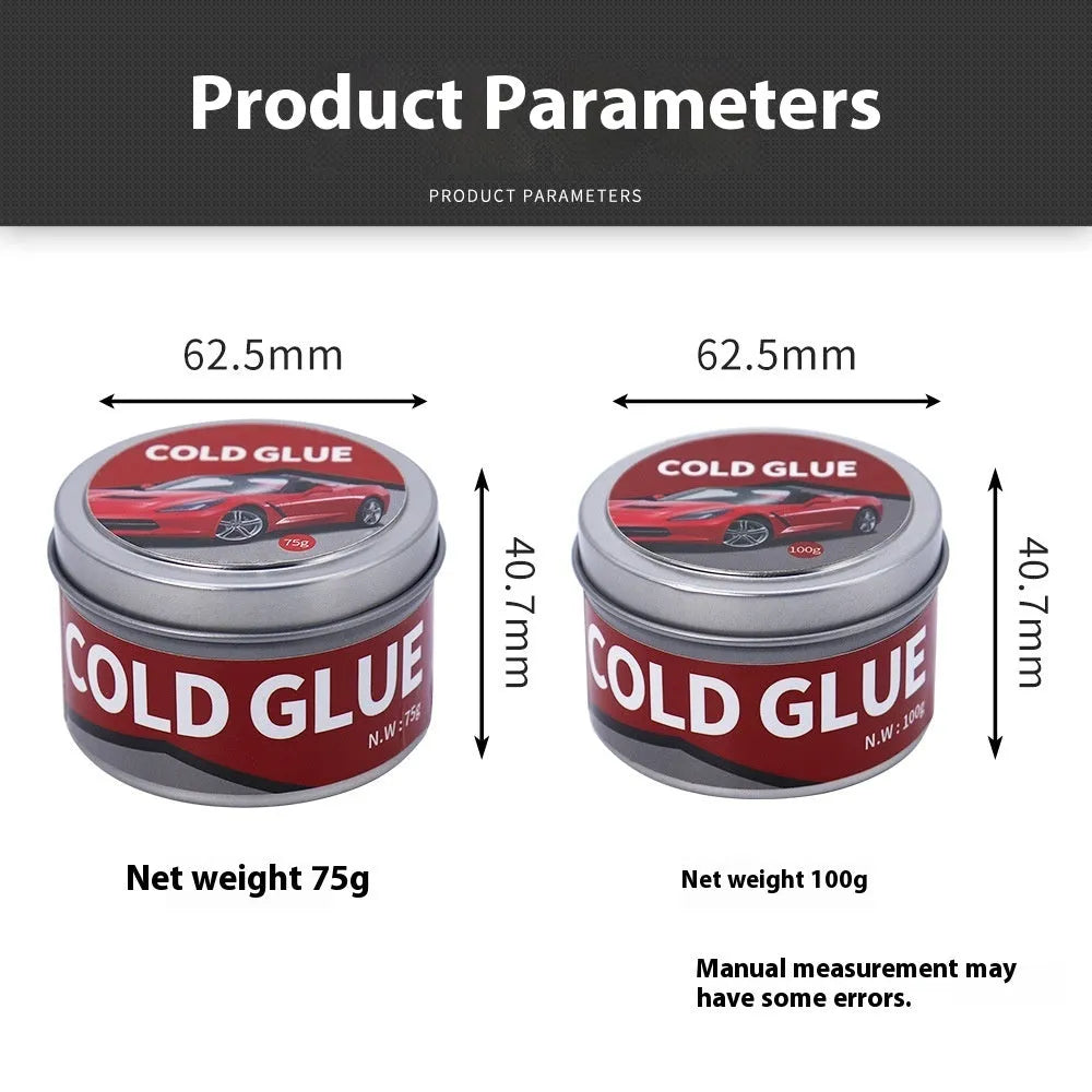 Special cold glue tube for automotive dent and depression repair