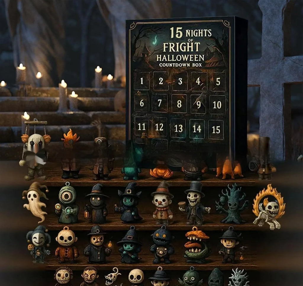 Halloween 31-night advent calendar blind box with surprise resin horror doll inside