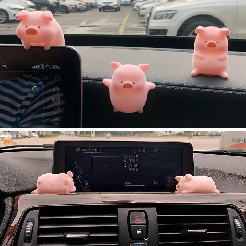 Cute cartoon pig resin car dashboard ornament decorative accessory