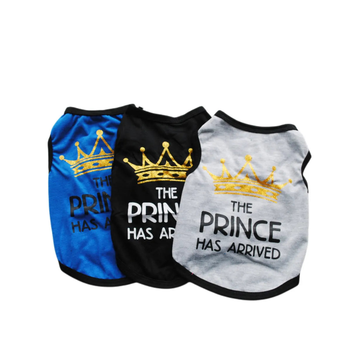 A casual cotton vest for puppies in a choice of six colours, shown in sizes from XS to XL for spring and summer wear.
