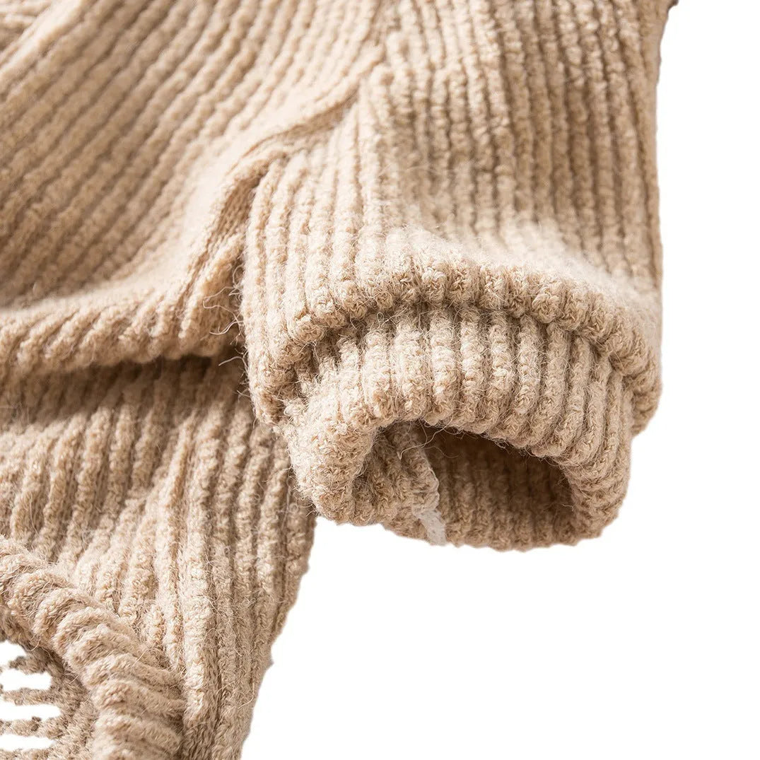 Brown cloth dog sweater pullover for small breeds including Bichon, Pomeranian sizes XS to XL