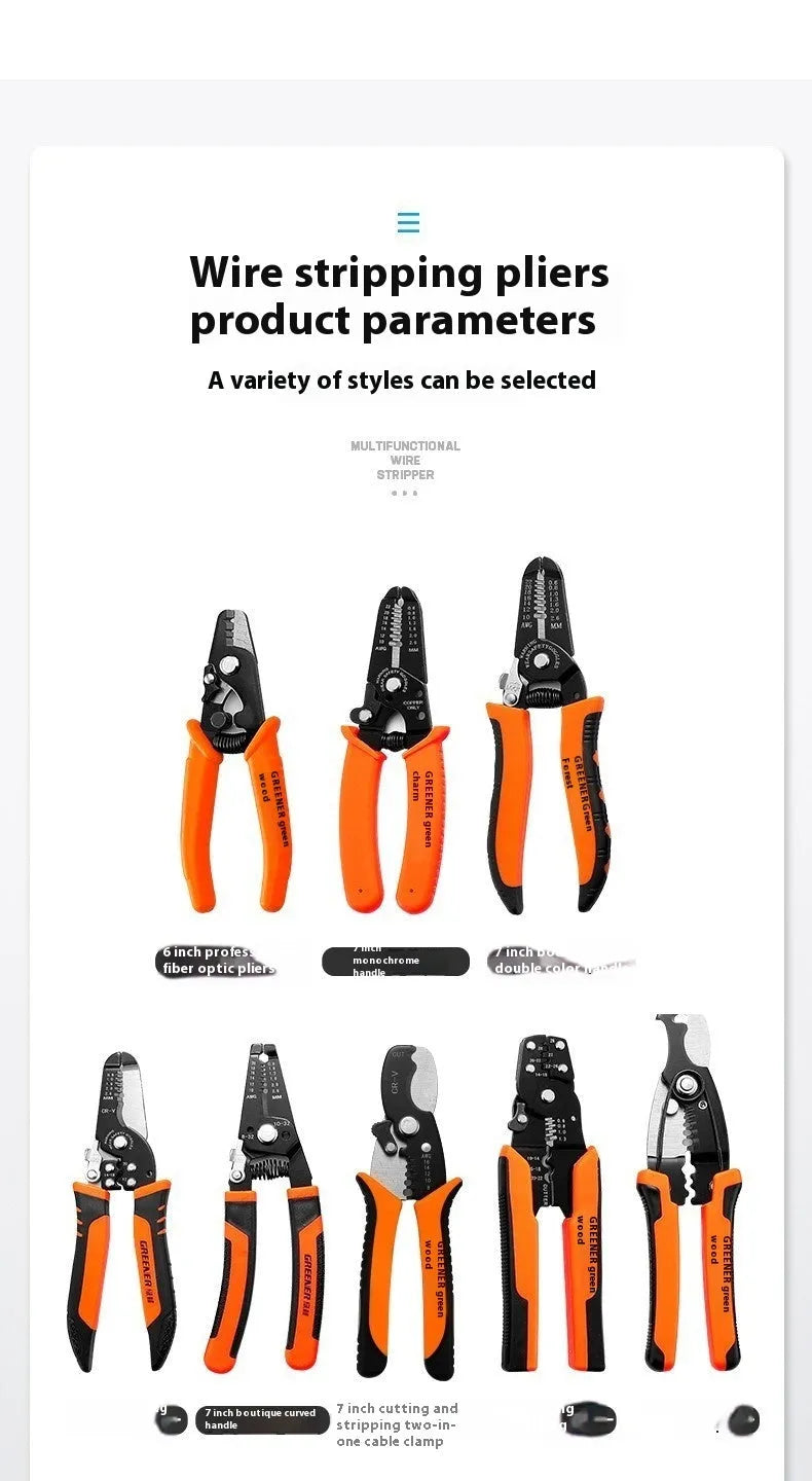 Fully automatic wire stripping pliers tool with box-mounted design for electrical work