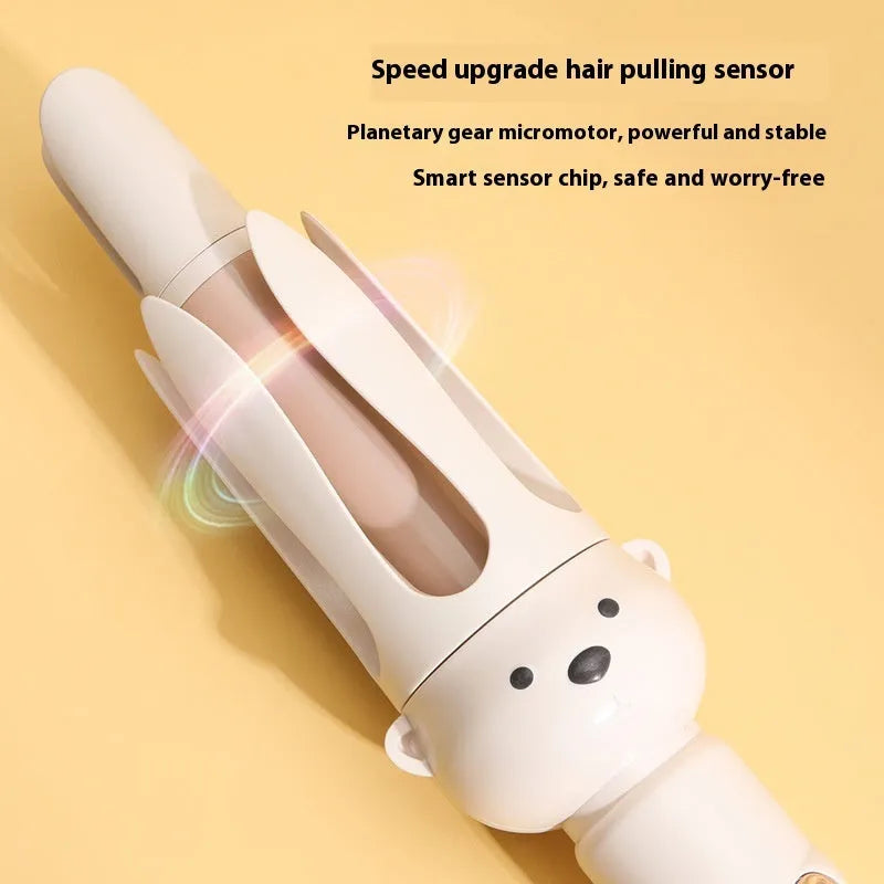 Beige anion automatic hair curler with negative ion technology and UK plug