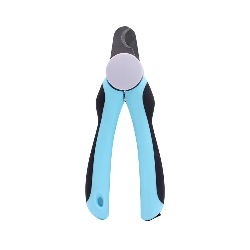 Blue heavy-duty dog nail clippers with a safety guard for large breeds