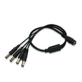 Black DC 1-in-4 monitoring power cable with 5.5mm connectors, length 0.39m