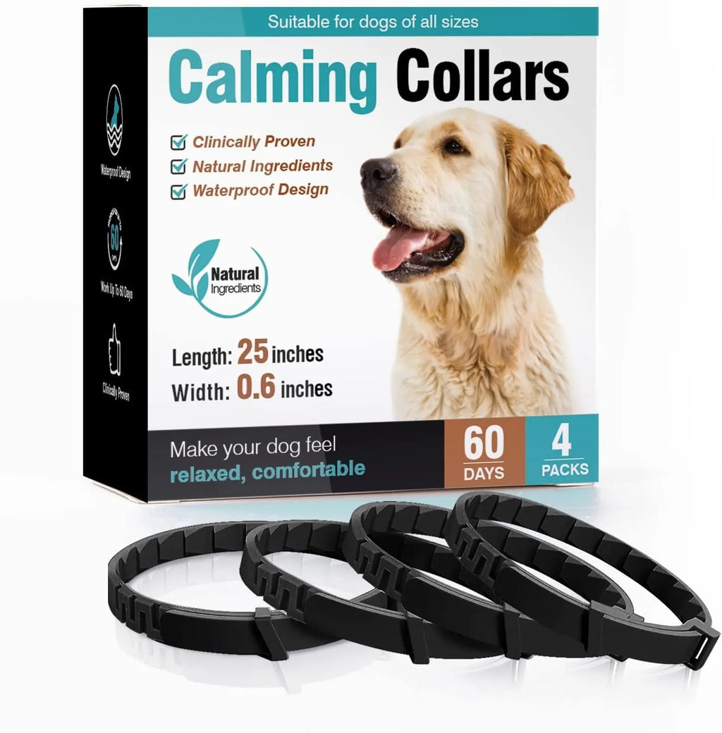 Pet calming collar in plastic material with plain design for cats or dogs 3 pack