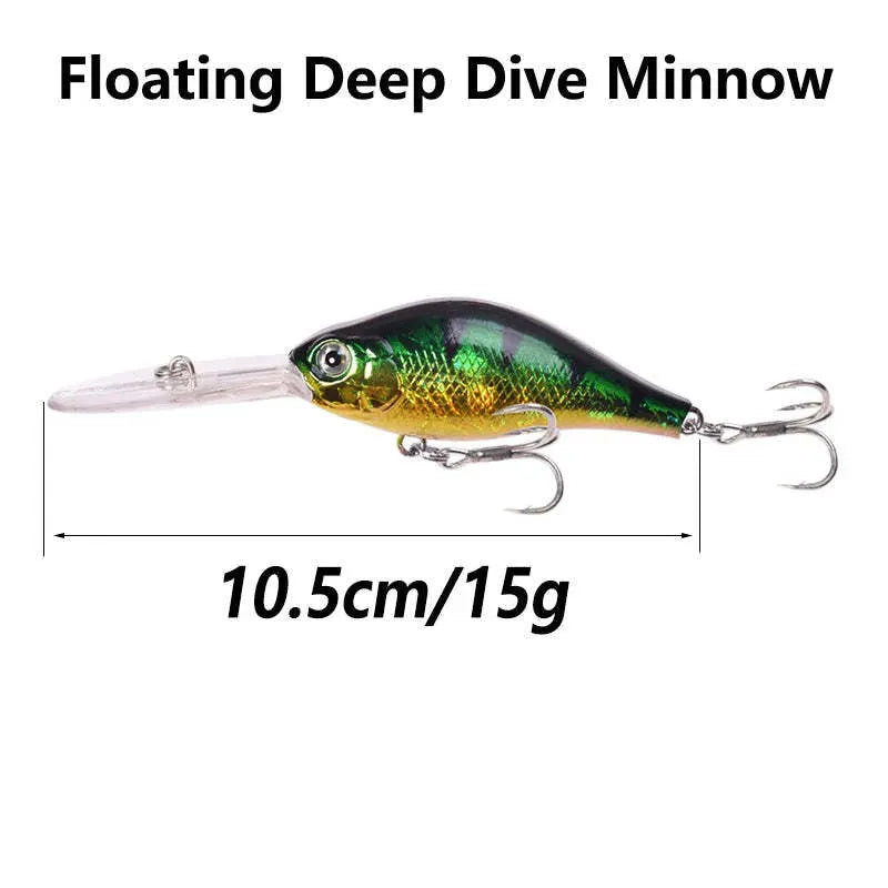 Floating Rock Little Fat Man 10.5cm deep diving fishing lure in multiple colours