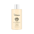Bottle of mild pet shampoo for dogs to soften fur and reduce tangles