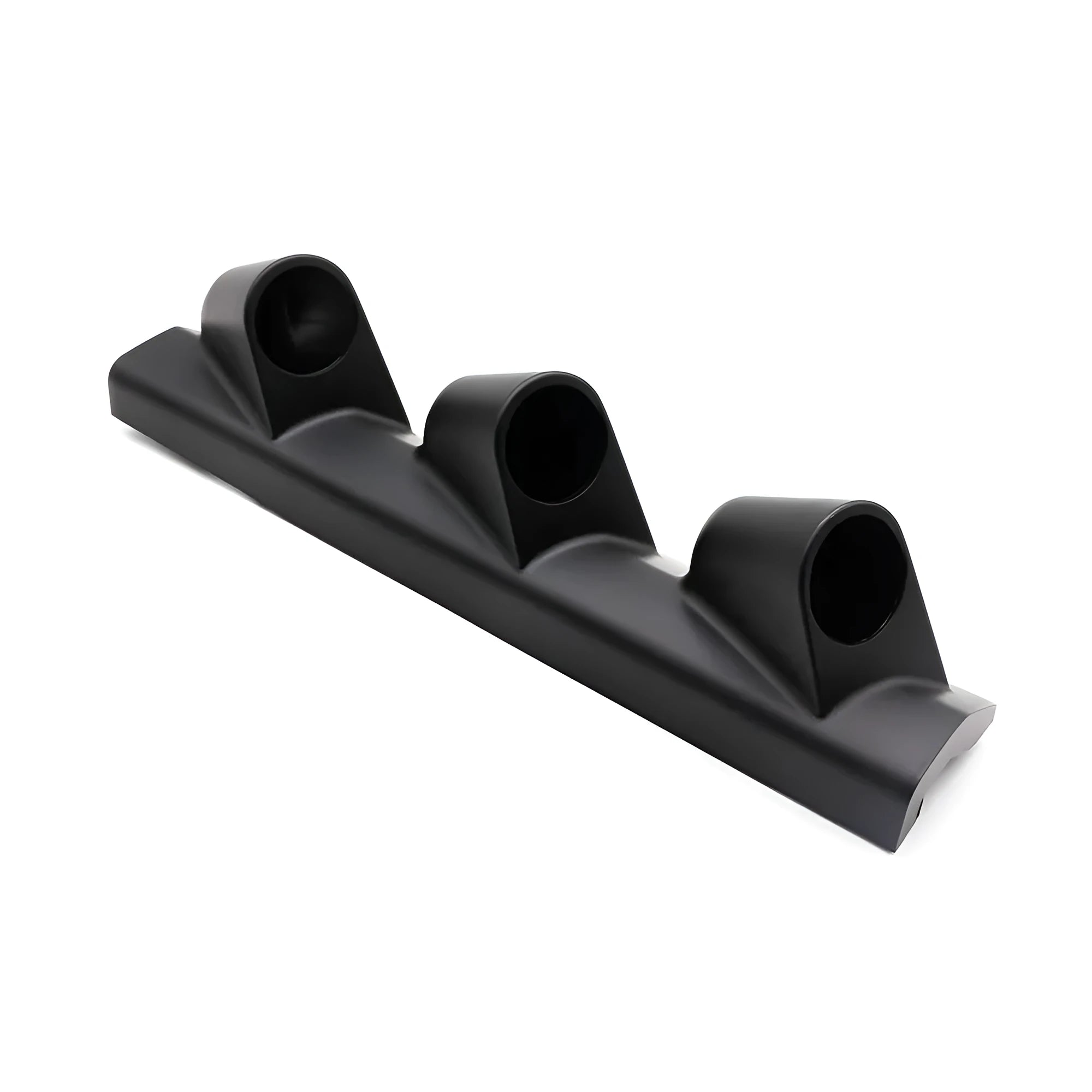 Black ABS plastic instrument stand with 52mm opening and three mounting holes for right-hand drive vehicles