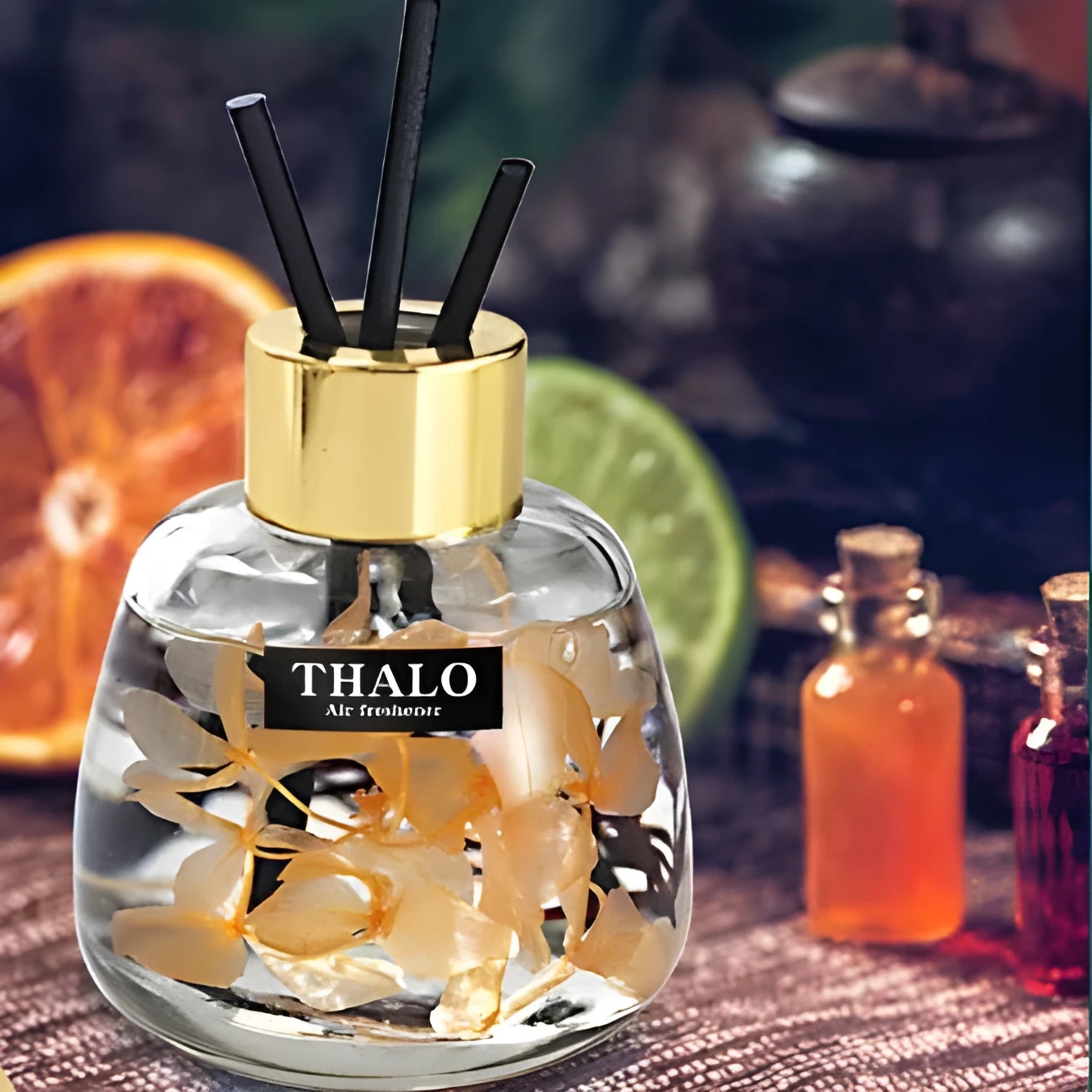 Glass bottle car perfume ornament with loose incense for automotive decoration