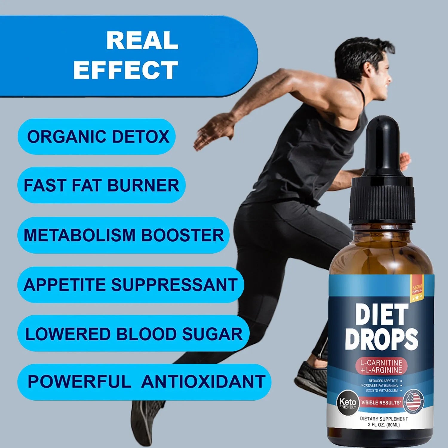 60ml bottle of ketone drops liquid dietary supplement requiring refrigeration storage