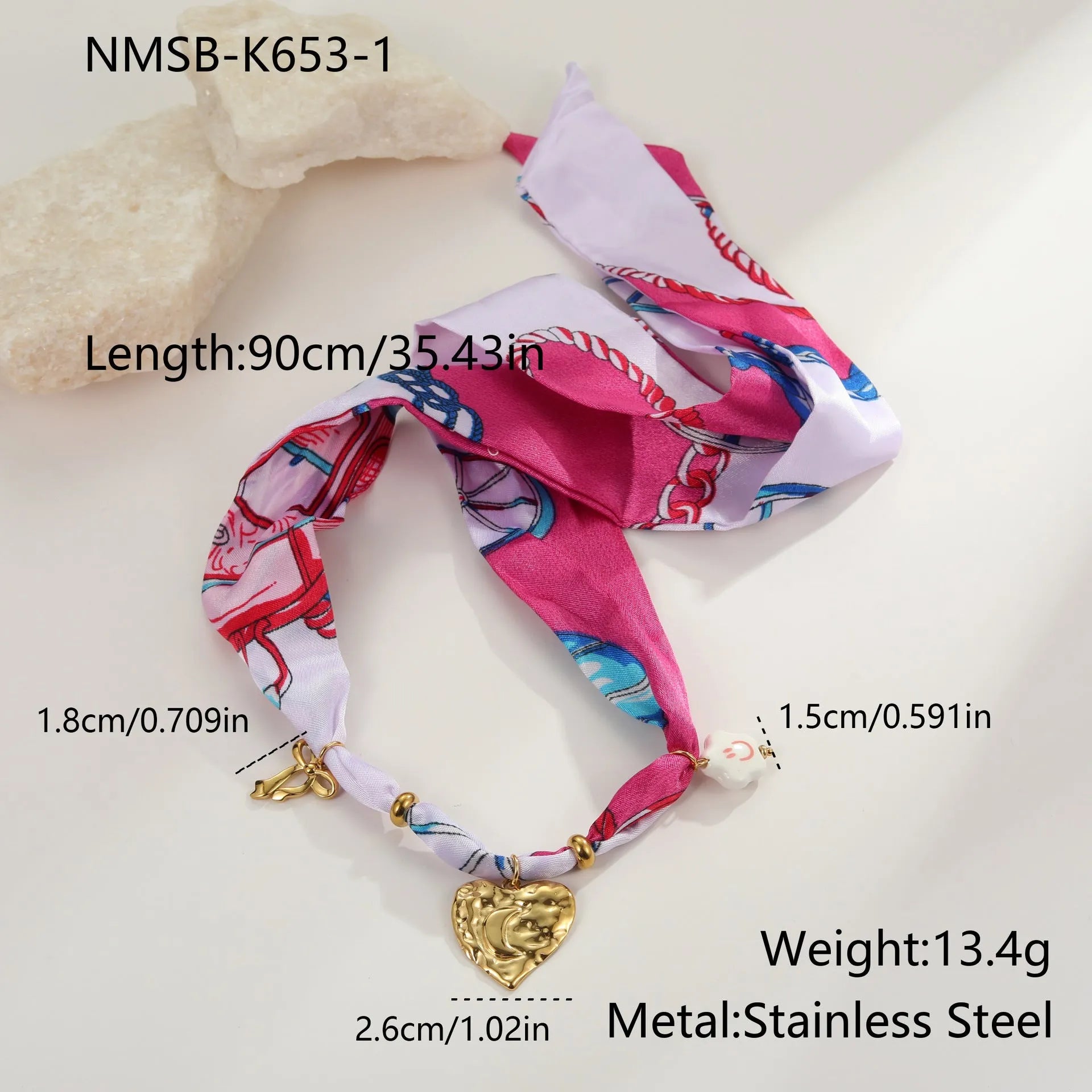 Stainless steel necklace and bracelet set with geometric pendant on adjustable chain