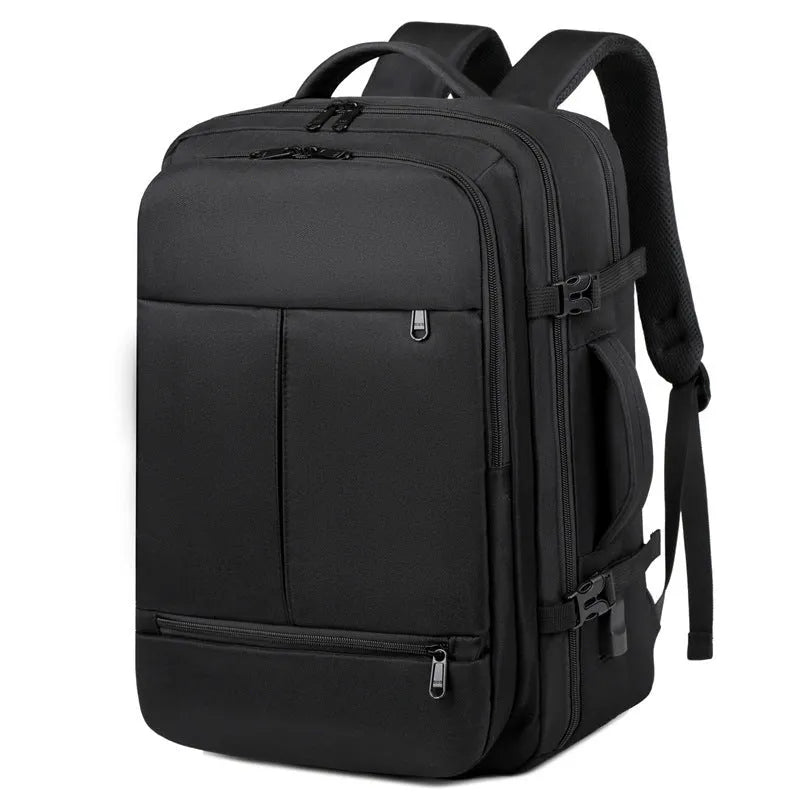 Waterproof Oxford cloth business backpack showing multiple pockets and zippers, suitable for a 15.6-inch laptop.