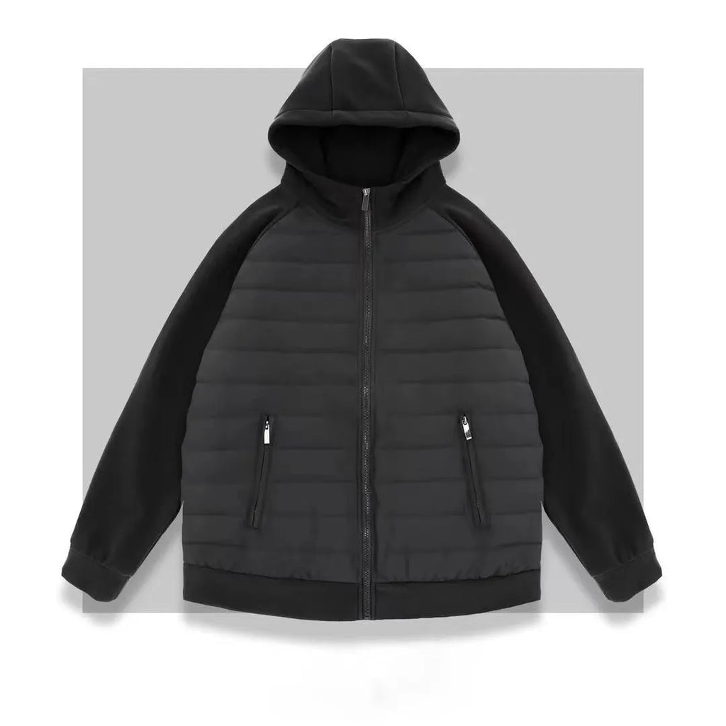 Casual loose fit polyester fibre coat in solid colour with round hem, available in Black, Apricot, Gray