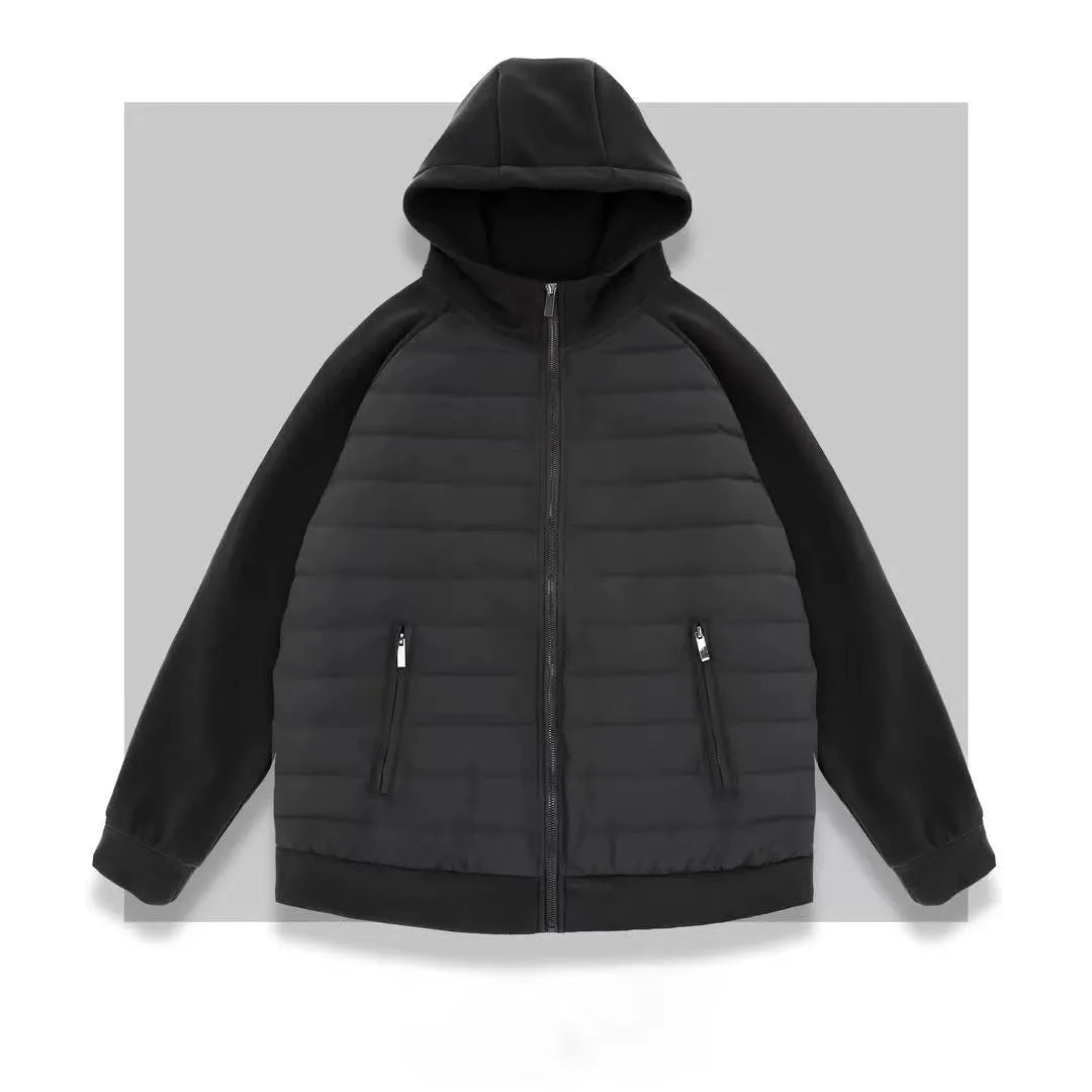 Casual loose fit polyester fibre coat in solid colour with round hem, available in Black, Apricot, Gray