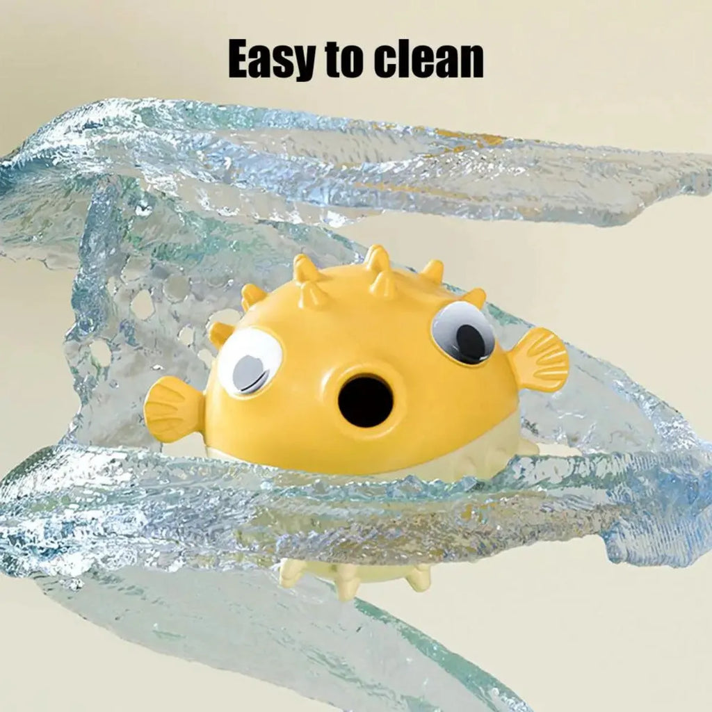 Yellow fish-shaped dog chew toy with textured surface for aggressive chewers