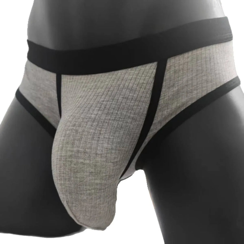 Men's triangle breathable U-shaped big bag underwear in solid colour, knitted viscose fabric