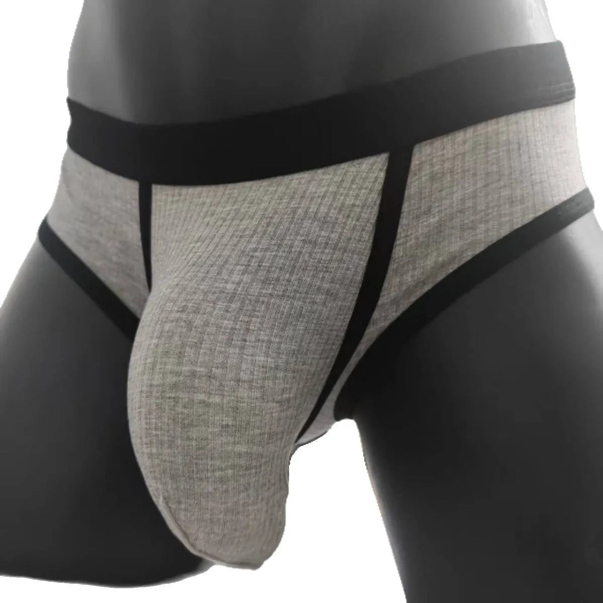 Men's triangle breathable U-shaped big bag underwear in solid colour, knitted viscose fabric