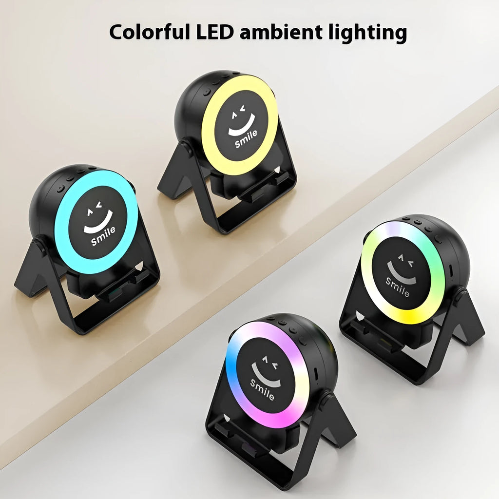 Black induction bracket Bluetooth speaker with rechargeable battery and waterproof design