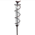 Cast iron bird design glass rain gauge for garden precipitation measurement