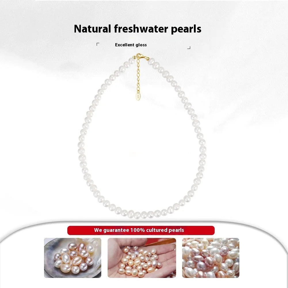 Silver adjustable necklace with freshwater pearl pendant on display