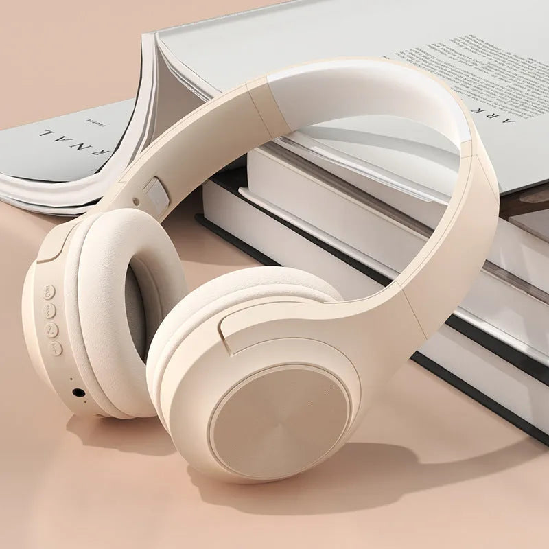 Personalised wireless Bluetooth headset with creative design in ivory white, chalk black, or youth green colour options